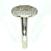 WIDE .86CT WHITE & PINK DIAMOND 18KT WHITE & ROSE GOLD PAVE SQUARE HEXAGON RING