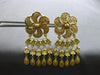 EXTRA LARGE 22KT YELLOW GOLD 3D CHANDELIER DIAMOND CUT HANGING EARRINGS #27806