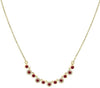 .61CT DIAMOND & AAA RUBY 14KT YELLOW GOLD 3D BEZEL ETOILE FLOWER LOVE NECKLACE