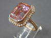 LARGE 9.62CT DIAMOND & AAA KUNZITE 14KT ROSE GOLD 3D HALO SQUARE ENGAGEMENT RING