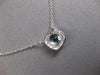 1.04CT DIAMOND & AAA AQUAMARINE 14KT WHITE GOLD 3D CUSHION & ROUND LOVE NECKLACE