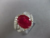 ESTATE LARGE 5.41CT DIAMOND & AAA RUBY 14KT WHITE GOLD 3D ENGAGEMENT RING #27628