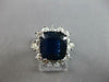 7.92CT DIAMOND & AAA SAPPHIRE 14KT WHITE GOLD SQUARE HALO ENGAGEMENT RING #27611