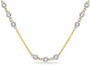 .90CT DIAMOND 14KT 2 TONE GOLD 3D 3 STONE ROUND BEZEL BY THE YARD LOVE NECKLACE