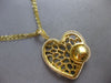EXTRA LARGE .95CT DIAMOND 18KT YELLOW GOLD FILIGREE HEART LOVE FLOATING PENDANT