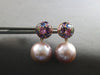 LARGE AAA MULTI COLOR SAPPHIRE & AAA PINK SOUTH SEA PEARL 18K ROSE GOLD EARRINGS