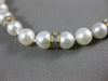 ESTATE .30CT DIAMOND & AAA SOUTH SEA PEARL 14K YELLOW GOLD ROUND NECKLACE #26313