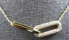 ESTATE .49CT DIAMOND 14KT YELLOW GOLD 3D CLASSIC RECTANGULAR LOVE KNOT NECKLACE