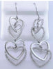 1.74CT DIAMOND 14KT WHITE GOLD MULTI HEART INTERTWINING CHANDELIER FUN EARRINGS