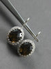 LARGE 4.60CT DIAMOND & AAA SMOKY TOPAZ 14K WHITE GOLD LEVERBACK HANGING EARRINGS