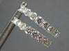 LARGE 6.60CT DIAMOND 14KT WHITE GOLD ROUND 4MM INSIDE OUT HOOP HANGING EARRINGS