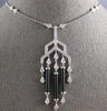 LARGE 5.25CT DIAMOND & AAA ONYX 18KT WHITE GOLD CHANDELIER LARIAT FUN NECKLACE