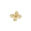 ESTATE .95CT DIAMOND 18KT WHITE GOLD 3D CLASSIC MULTI LEAF FLOWER FUN LOVE RING