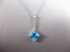 1.41CT DIAMOND & AAA BLUE TOPAZ 14KT GOLD 3D PRINCESS & ROUND FLOATING PENDANT