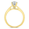 ESTATE 1.02CT DIAMOND 14KT WHITE GOLD CLASSIC ROUND KNIFE EDGE ENGAGEMENT RING