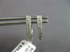 ESTATE .30CT DIAMOND 14KT WHITE GOLD 3D ROUND 3 ROW PAVE HUGGIE HANGING EARRINGS