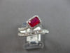 .80CT DIAMOND & AAA RUBY 14KT WHITE GOLD 3D EMERALD CUT & ROUND SQUARE LOVE RING