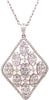 3.69CT DIAMOND 18K WHITE GOLD 3D CLUSTER MULTI OVAL GEOMETRICAL FLOATING PENDANT