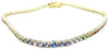 ESTATE 3.95CT AAA MULTI COLOR SAPPHIRE 18KT YELLOW GOLD 3D ROUND TENNIS BRACELET