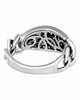 ESTATE .69CT DIAMOND 18K WHITE GOLD MULTI ROW OVAL FLEXIBLE FUN ANNIVERSARY RING