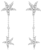 ESTATE .98CT DIAMOND 14KT WHITE GOLD STARFISH BY THE YARD FUN HANGING EARRINGS