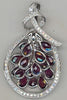 ESTATE 3.42CT DIAMOND & AAA TOURMALINE 18K WHITE GOLD TEAR DROP FLOATING PENDANT