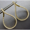 ESTATE 1.25CT DIAMOND 14K YELLOW GOLD 3D TEAR DROP SIDEWAY HOOP HANGING EARRINGS