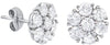 ESTATE 4.50CT DIAMOND 18KT WHITE GOLD 3D CLASSIC FLOWER STUD EARRINGS
