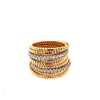 ESTATE LARGE .66CT DIAMOND 18KT 2 TONE GOLD 3D CLASSIC MULTI ROW SNAKE FUN RING