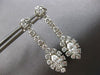 LARGE 2.04CT DIAMOND 14KT WHITE GOLD 3D ROUND & MARQUISE FLORAL EARRINGS #28135