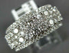 WIDE 1.75CT DIAMOND 18KT WHITE GOLD 3D ROUND MULTI ROW CLASSIC ANNIVERSARY RING