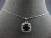 2.58CT DIAMOND & AAA GARNET 14K WHITE GOLD 3D ROUND HALO SQUARE FLOATING PENDANT