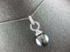LARGE .45CT DIAMOND AAA TAHITIAN PEARL 14K WHITE GOLD LOVE KNOT FLOATING PENDANT