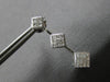 1.0CT DIAMOND 14KT WHITE GOLD PRINCESS INVISIBLE SQUARE JOURNEY HANGING EARRINGS