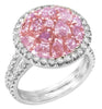 2.54CT WHITE & PINK DIAMOND 18K WHITE & ROSE GOLD MULTI SHAPE CIRCULAR LOVE RING