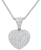 4.8CT DIAMOND 18KT WHITE GOLD 3D ROUND CLASSIC PUFF HEART LOVE FLOATING PENDANT