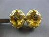 ANTIQUE EXTRA LARGE 20CT AAA YELLOW TOPAZ 18KT YELLOW GOLD OVAL EARRINGS #28131