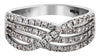 ESTATE .70CT DIAMOND 18KT WHITE GOLD 3D MULTI ROW CRISS CROSS INFINITY LOVE RING