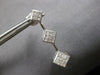 LARGE 1.0CT DIAMOND 18KT WHITE GOLD PRINCESS INVISIBLE GEOMETRICAL FUN EARRINGS