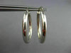 ESTATE LARGE 14KT WHITE GOLD 3D CLASSIC SHINY HANGING HOOP EARRINGS 3mm #25677