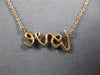 ESTATE .16CT DIAMOND 18KT ROSE GOLD 3D CLASSIC SCRIPT LOVE NECKLACE