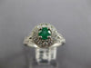 .77CT DIAMOND & AAA EMERALD 18KT WHITE GOLD ROUND HALO FILIGREE FLOWER FUN RING