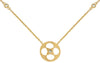 .06CT DIAMOND 14KT YELLOW GOLD 3D ROUND STAR FLORAL BY THE YARD LOVE NECKLACE