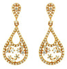.80CT DIAMOND 14KT YELLOW GOLD CLASSIC ROUND CLUSTER TEAR DROP HANGING EARRINGS