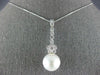 .62CT DIAMOND & AAA SOUTH SEA PEARL 14KT WHITE GOLD 3D FLOWER FLOATING PENDANT