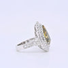 EXTRA LARGE 7.15CT WHITE & FANCY YELLOW DIAMOND 18KT WHITE GOLD ENGAGEMENT RING