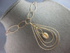 ESTATE EXTRA LARGE .90CT DIAMOND 14KT ROSE GOLD OPEN LINK TEAR DROP FUN NECKLACE
