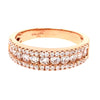 .82CT DIAMOND 18KT YELLOW GOLD 3D CLASSIC ROUND 3 ROW WEDDING ANNIVERSARY RING