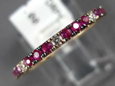 .39CT DIAMOND & AAA RUBY 14KT ROSE GOLD ROUND 2MM SEMI ETERNITY ANNIVERSARY RING