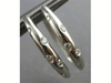 ESTATE .18CT DIAMOND 14K WHITE GOLD 3D CLASSIC ETOILE OVAL HOOP HANGING EARRINGS